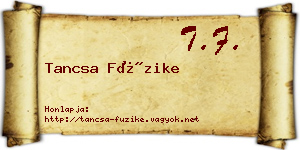 Tancsa Füzike névjegykártya